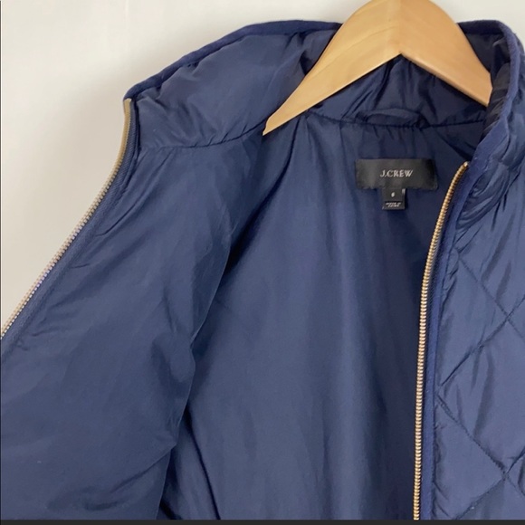 J Crew Navy w Gold Accents Down PufferVest S - Picture 5 of 10